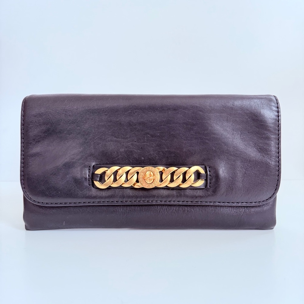 Marc By Marc Jacobs Black Leather Clutch with Gold Detail